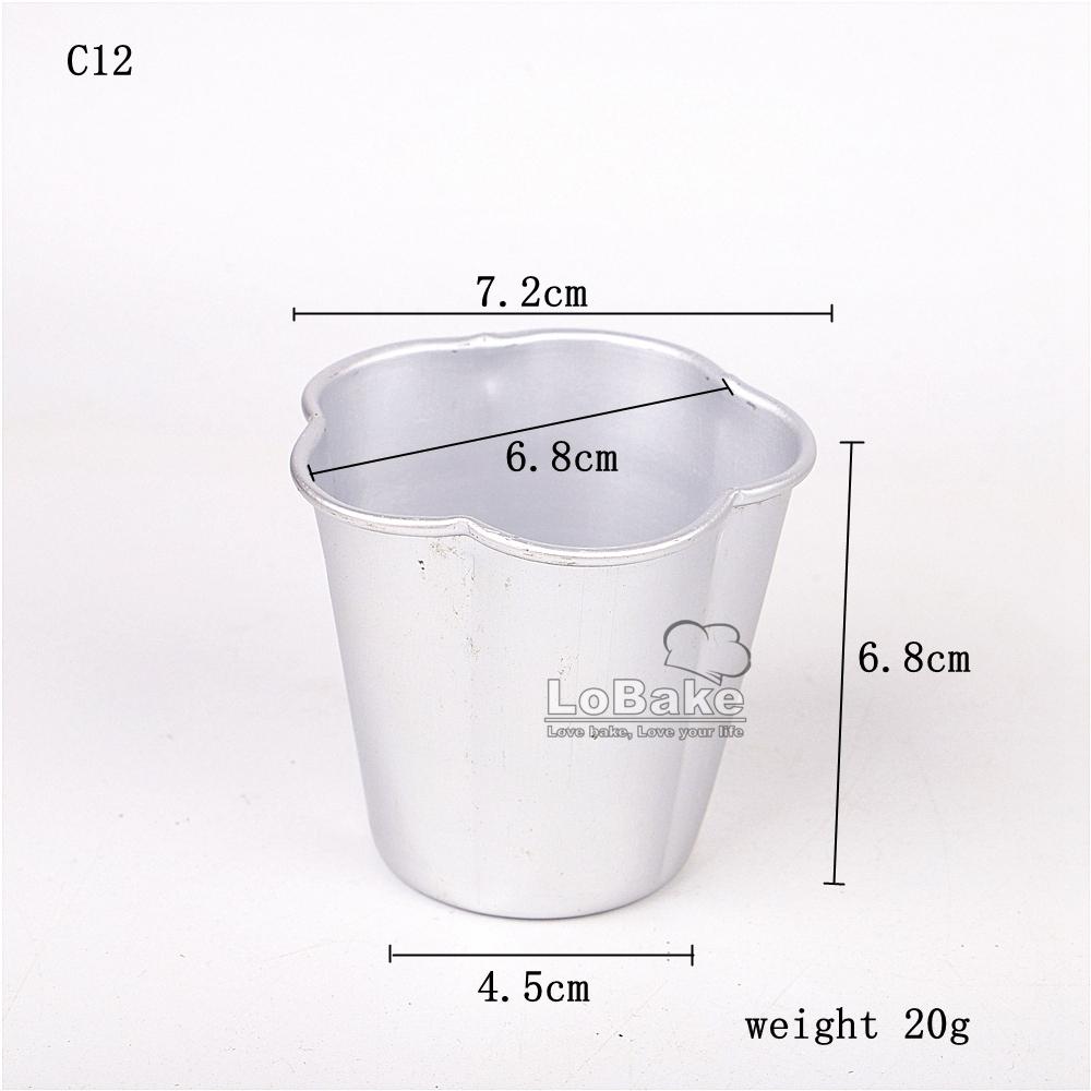 10pcs/lot Various Design Fluted Edge Wavy Flower Cup Boat Round Shape Aluminium Tart Mould Jelly Pudding Cup Cupcake Mold Baking