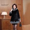 Imitation mink fur mink fur coat middle-aged and elderly coat medium and long hooded cotton-padded coat mink fur waist