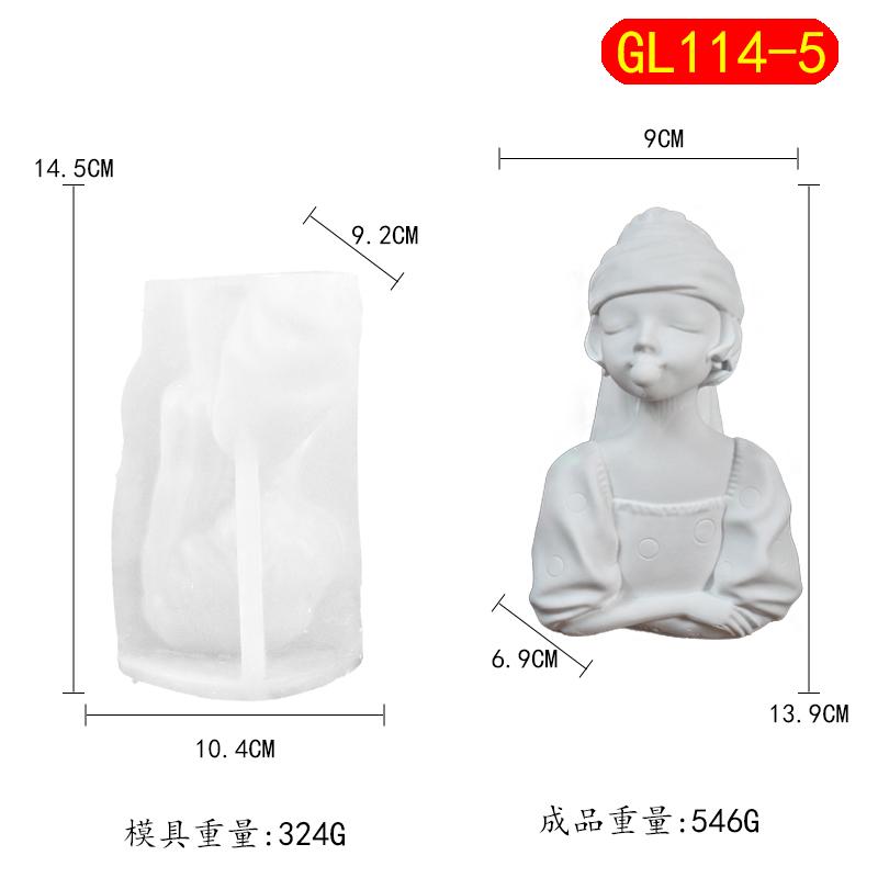 

15cm Big Beautiful Goddess Lady Gypsum silicone mold Angel Girl Women Bust Statue Candle Silicone Mold Female Figures Resin mold