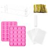 303 Piece Cake Pop Lollipop Making Kit Includes Silicone Mold Sticks Wrapping Bags Display Stand and Sealing Clips for DIY Chocolate Candy Dessert