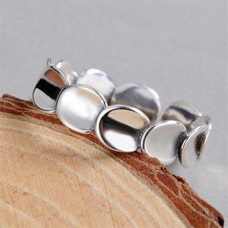 New Personality Creative Multi-layer Chiba Scale 925 Sterling Silver Jewelry Distressed Smooth Round Opening Rings TYB433