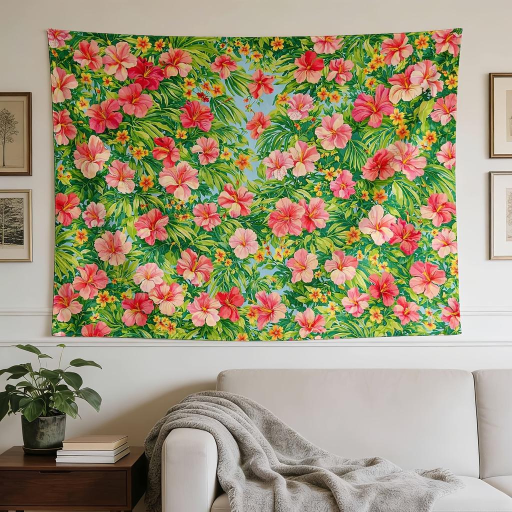 A Stylish Tapestry, Tropical Floral Pattern,perfect for Sprucing up Wall Decor in Homes, Dorms and Bedrooms.