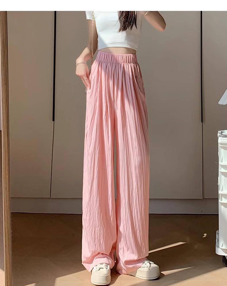 Women's 2025 Drapey Ice Silk Yamamoto Summer Wide-Leg Pants - Lightweight, Casual, Loose Fit for Strolling.