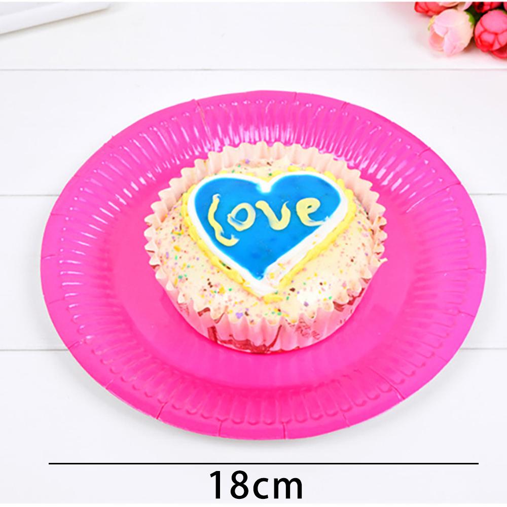 10 PCS Solid Color Disposable Paper Tray Eco-friendly Cardboard Diameter 18cm High quality white cardboard Handmade props