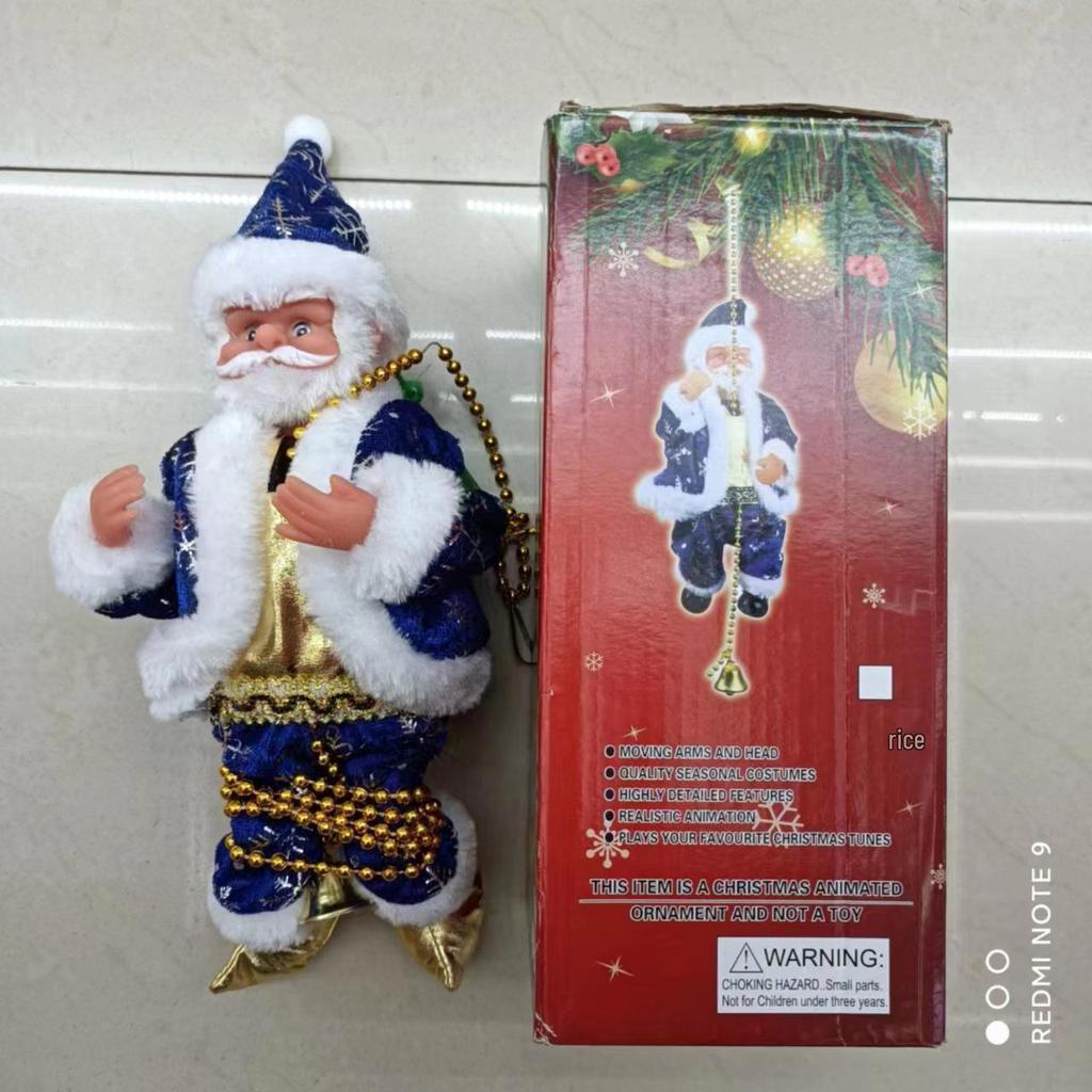 Weihnachtsmann klettert Strickleiter hoch: Musikalisch, leuchtendes Weihnachtsdekorationsspielzeug