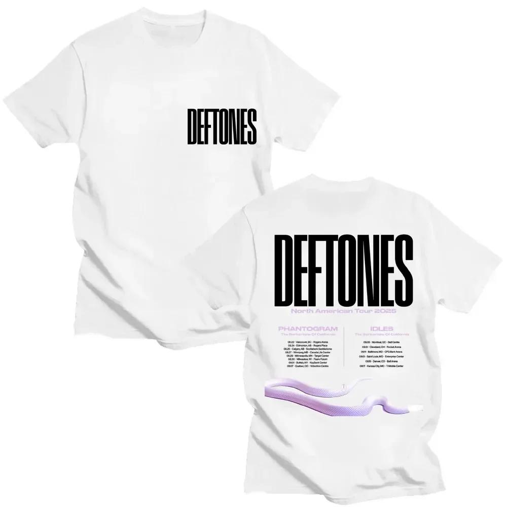 Deftones North American Tour Fashion Retro Men's and Women's T-shirts 2026 Summer Pure Cotton Printed Loose T-shirts