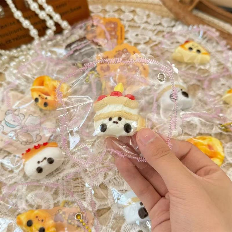 Comida de Simulação Fofa Torrada Hambúrgueres Bolo Brinquedo de Apertar Silicone Brinquedo para Alívio de Estresse Diversão Descompressão Brinquedo de Recuperação Lenta Chaveiro Presentes