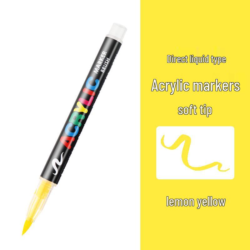 8101 Akrylové popisovače s měkkým hrotem - 12/24 barev pro studentské umění, DIY a graffiti projekty