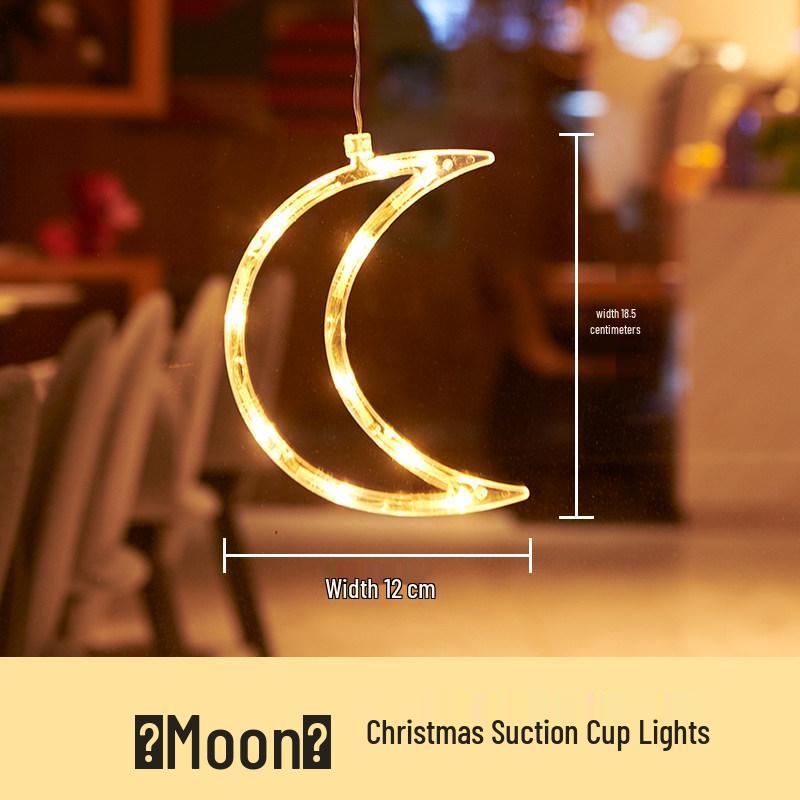 

Светодиодные Рождественские Декоративные Огни - Снеговик, Елка, Колокольчики и Звезда Огни на Присосках для Окна