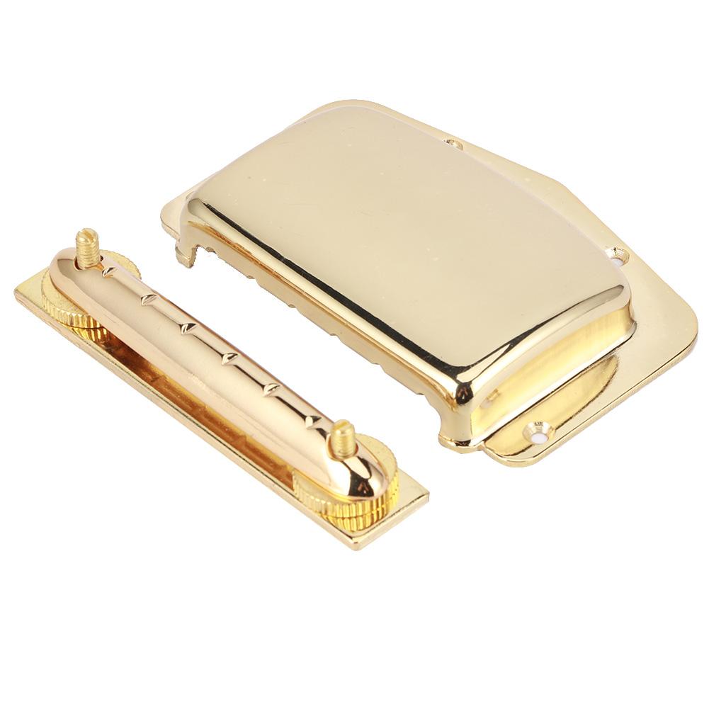 6 String Electric Guitar Adjustable Archtop Tailpiece Bridge Cover Plate AccessoryGold