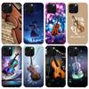 Music Violin Phone Case For iPhone 17 Air 16 15 Pro Max 14 Plus 13 Mini 12 11 Cover 7 8 SE Silicone Shell Print Fundas 17 Air 16