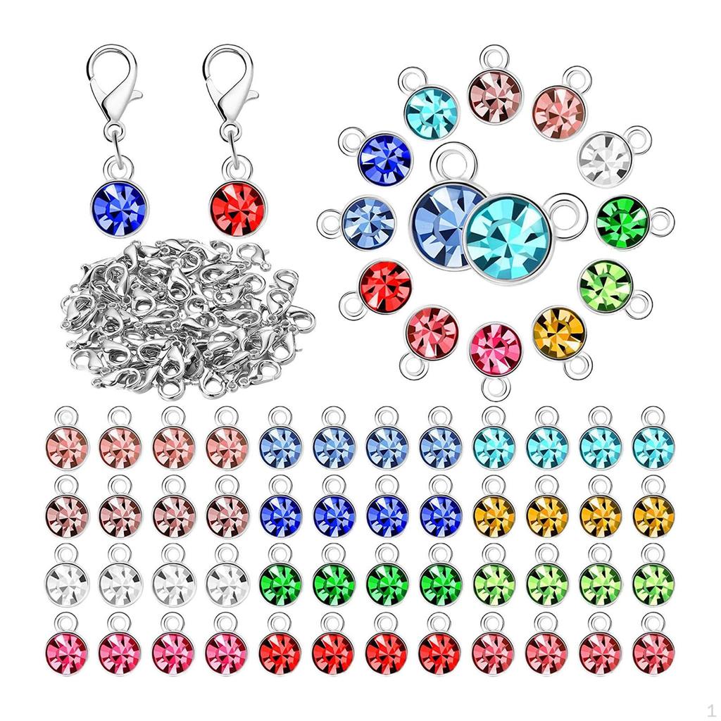 180 -Birthstone , Bead Mixed, - with Rings, 12 Colors for Jewelry Making,