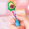 Cute 4-Color Ballpoint Pen Animal Toppers Retractable Cartoon Pens 0.7mm Tip Novelty Writing Pen for School Supplies