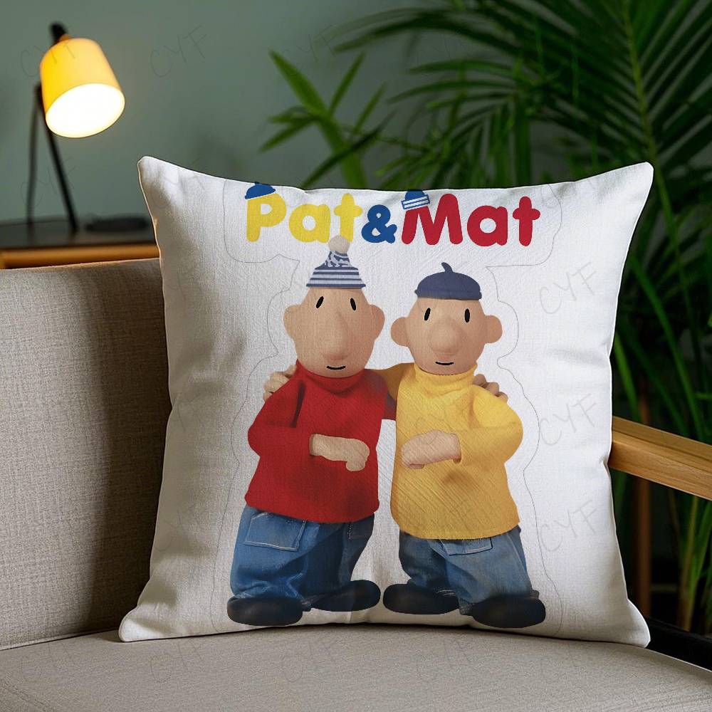 Kwaii Cartoon P-Pat & M-Mat Anime Pillow Case Custom Printed Brushed Fleece Pillow, Baby Skin-Touch, Eco-Friendly Dye-Sublimatio