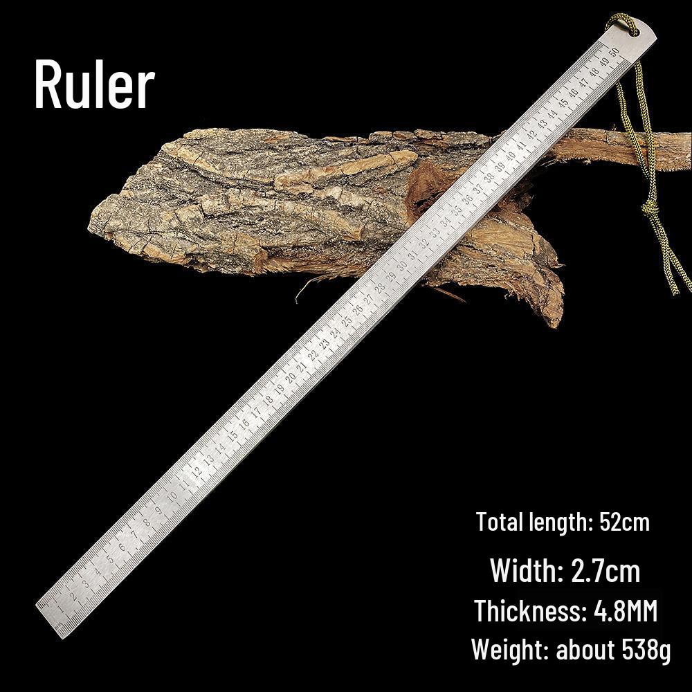 Multifunctional 5mm Thickened Stainless Steel Ruler & Self-Defense Tool