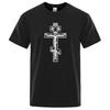 Gotische Donkere Stijl Orthodox Kruis Jezus Kleine Engel Mannenkleding Mode Los T-shirt Patroon Casual Zomer T-shirt 80464