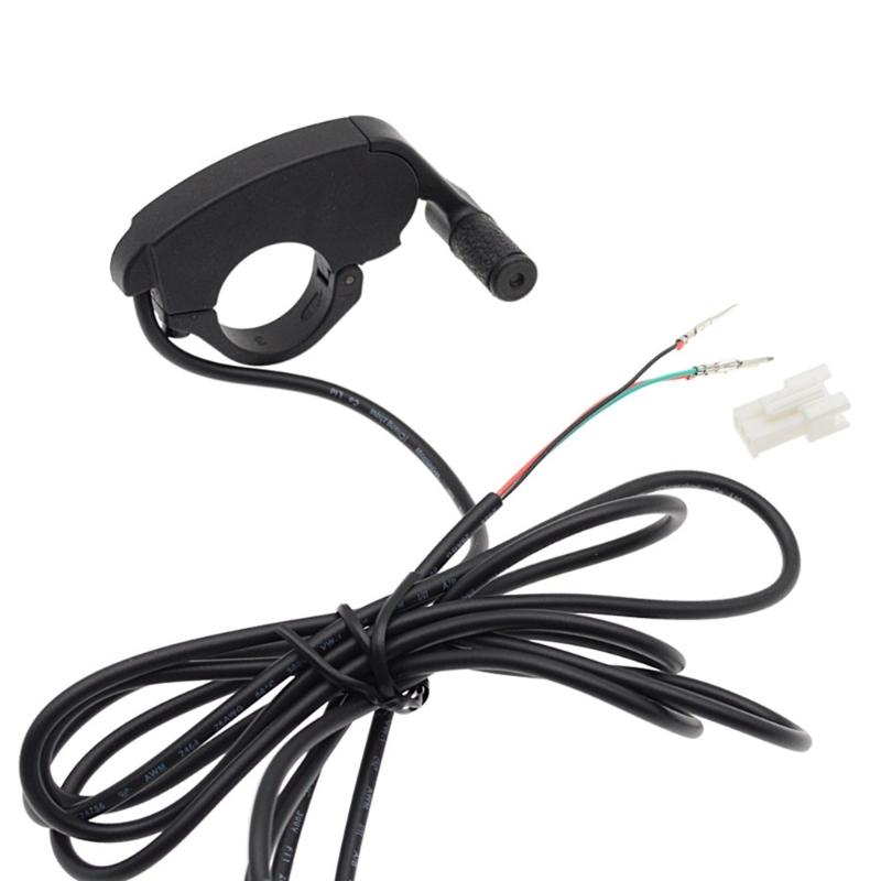 Front Push Electric Bike Thumb Input Piece with Cable and ABS Bar Mount for Spare Needs, Stock Care and Service