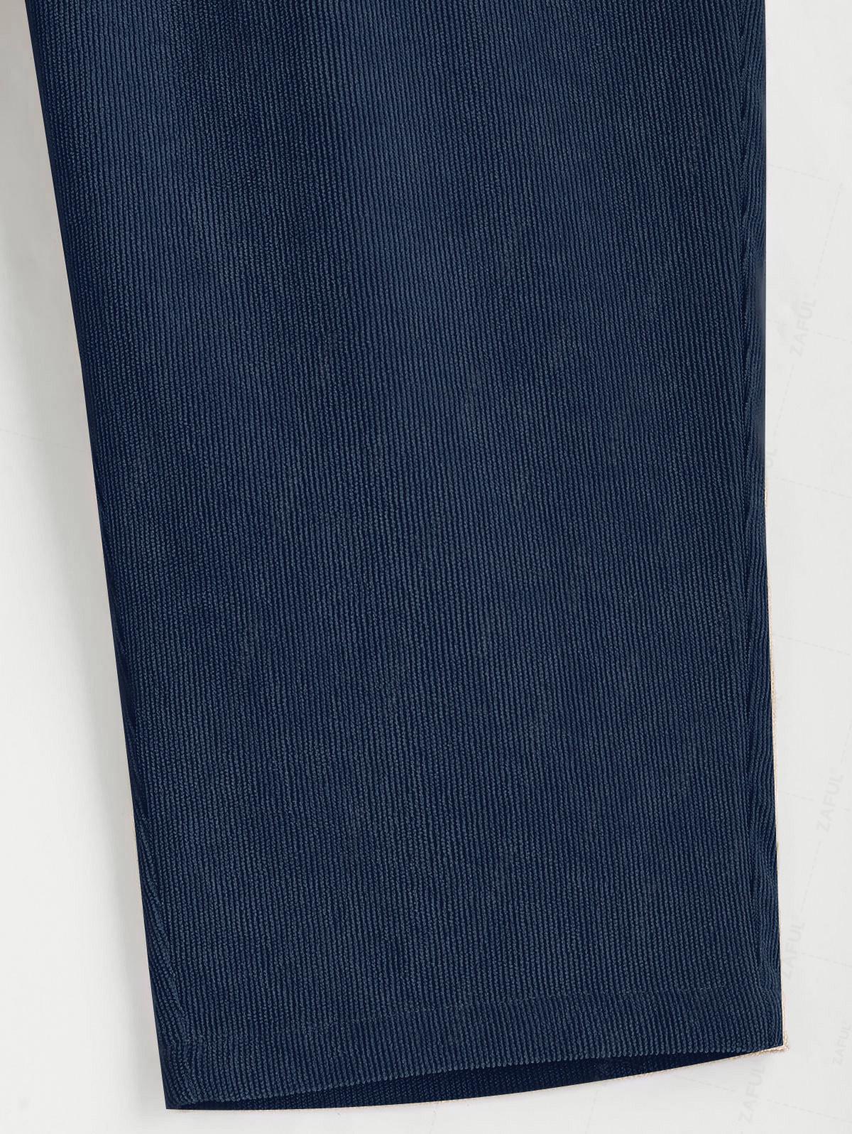 ZAFUL Мужские минималистичные однотонные прямые повседневные вельветовые брюки — фото 5