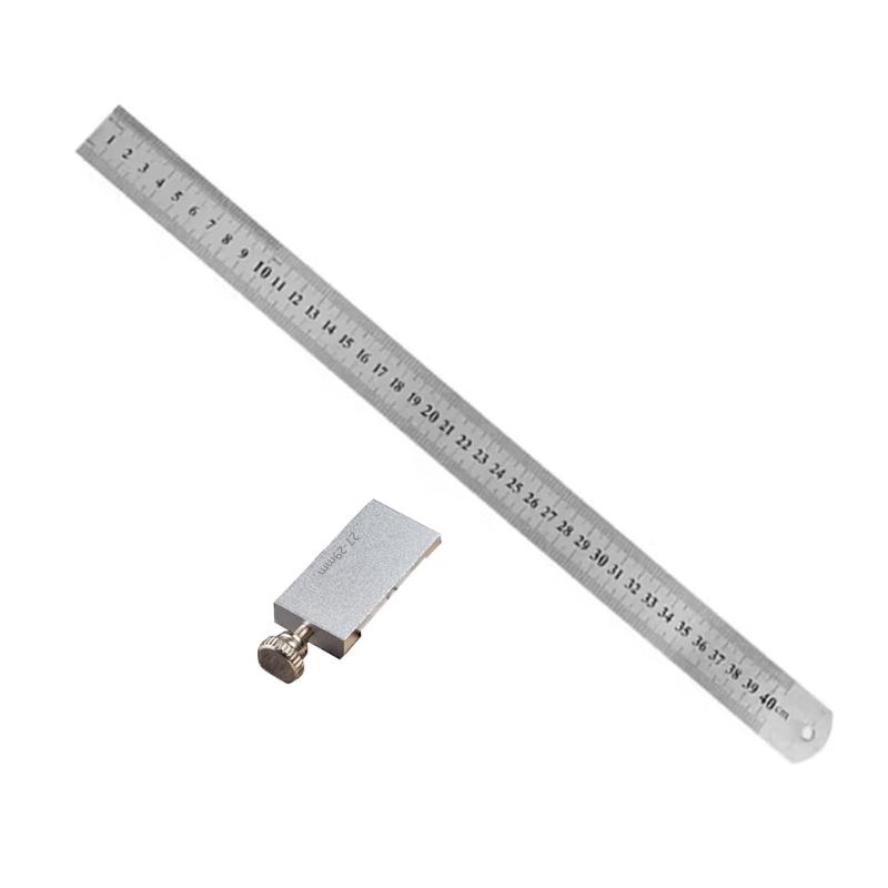 Aluminum Carpentry Square 15/20/30/40cm Carpenter Scribing Ruler with Slide Stop Measuring Marking Gauge Pocket Ruler