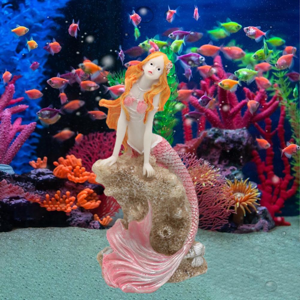 Aquarium Meerjungfrau Statue Fischzucht Aquarium Dekoration Realistische Form DIY Harz Verspieltes Design Aquarium Dekoration