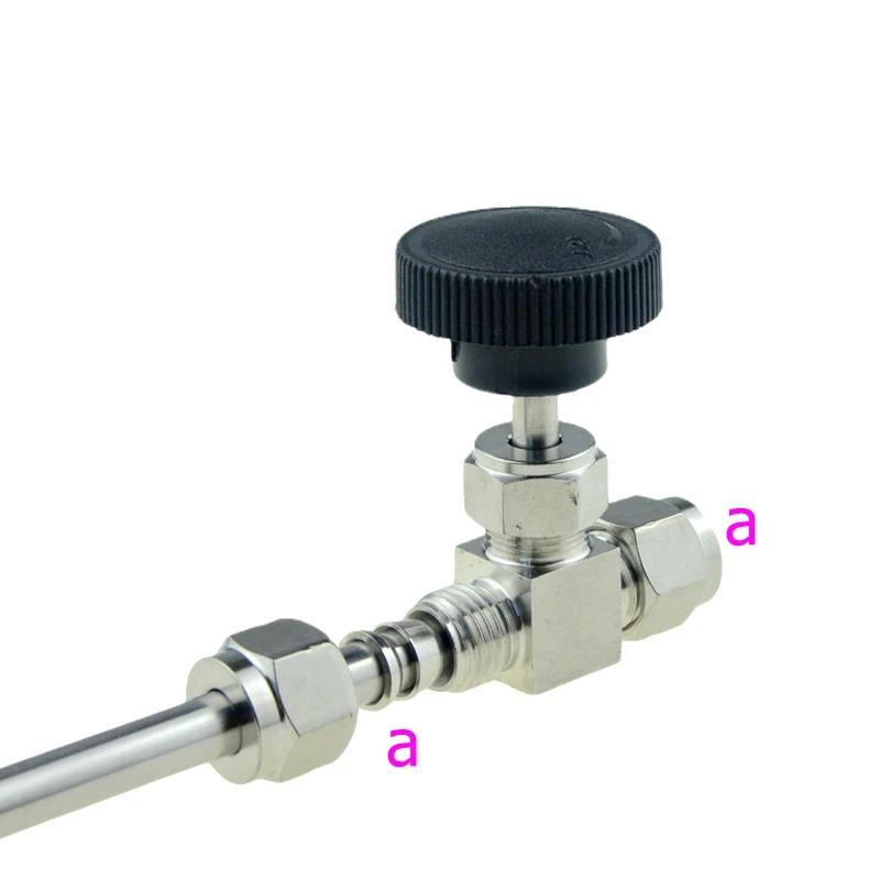 Robinet cu bilă SUS 304, robinet cu ac reglabil 3,6,8,10,12mm1/8,1/4,3/8,1/2NPT, fiting cu ferulă de compresie, racord rapid, filet interior