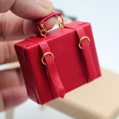 Dollhouse Miniature Suitcase Wood Briefcase DIY Handbag Ornament 1/6 1/12 Scale Dolls Accessories Photo Props Micro Landscape Decor