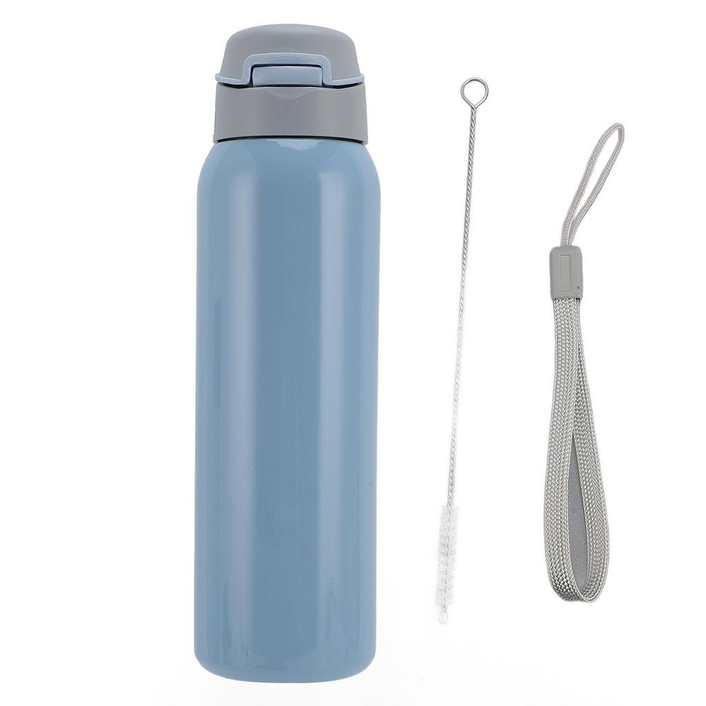 Insulated Stainless Steel Water Bottle with Gravity Ball Straw Vacuum Insulated Bottle for Elderly
