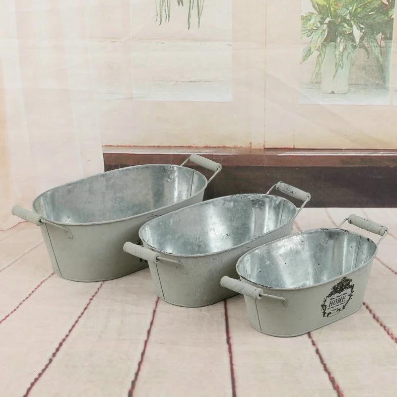 Vintage Zinkeimer Schmiedeeisen Blumen Eimer Trockenblumen Vase Eiseneimer Blumentopf Blumen Eimer Blumenarrangement Topf