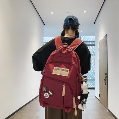 Hip Hop Style Student Labeling Schoolbag Autumn and Winter Large Capacity Junior High School Students Ins Backpack