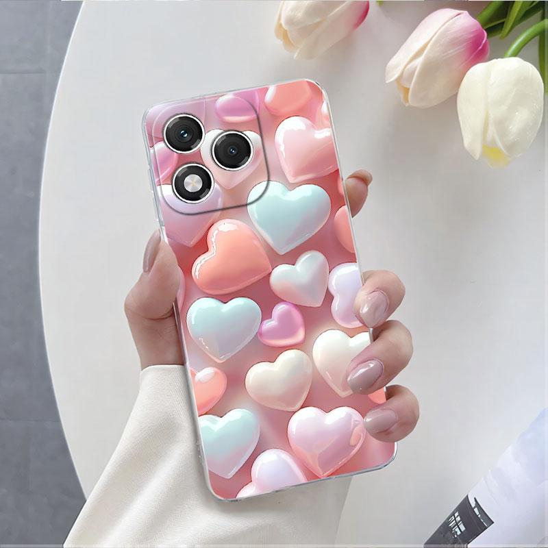 For Honor 400 Lite  Case Luxury Fashion Clear Phone Case For Honor 400 Pro Marble Flower Transparent Soft Silicone Protect Cover