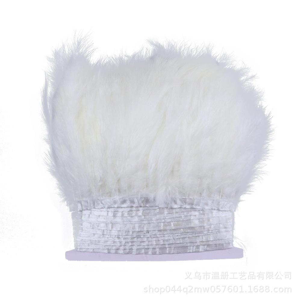 10-15Cm Pointed Tail Flannel Edge Wedding Home Arrangement Turkey Feather Cloth Belt Diy Dress Skirt Accessories