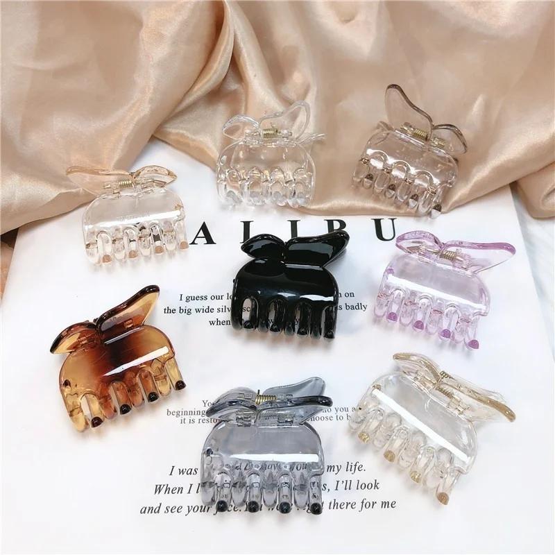 Mini Butterfly Hair Claws Acrylic Sweet Hair Ornament Clip Colorful Hairpins Fashion Hairs Accessories for Women Girls Cute New