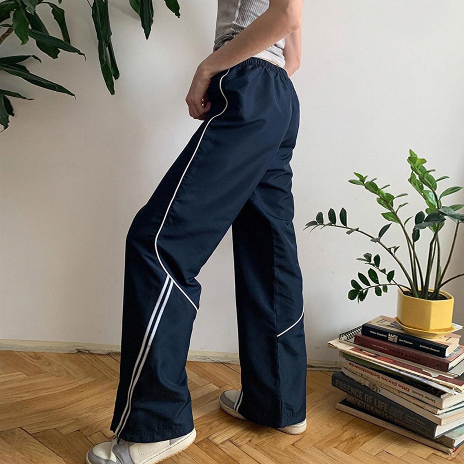 

Модные свободные повседневные однотонные свободные повседневные брюки в полоску с разрезом для швабры