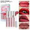 4 Velvet Lip Gloss Set Matte Color-fixed Non-stick Cup Liquid Lipstick Long-lasting Color-retaining Waterproof and Sweat-proof Cosmetics