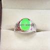 Jade Oval Cut Gemstone With 925 Sterling Silver Ring For Men's #B168 JL375675700113