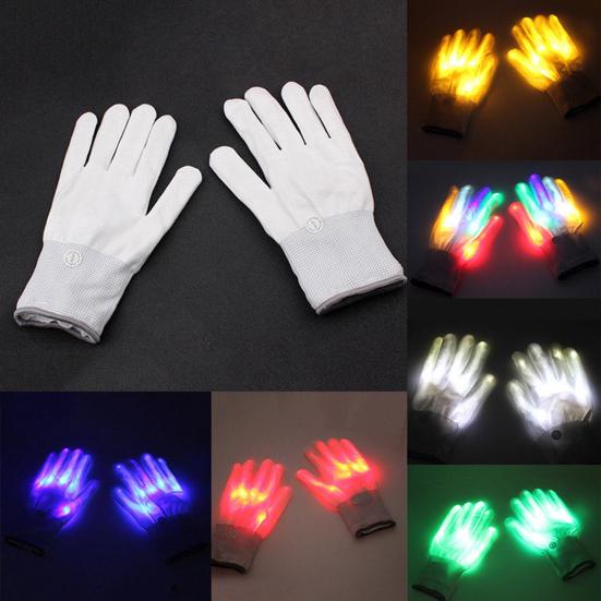 1 paio di guanti con dita illuminate a LED Decorazioni per la danza del costume di Natale di Halloween