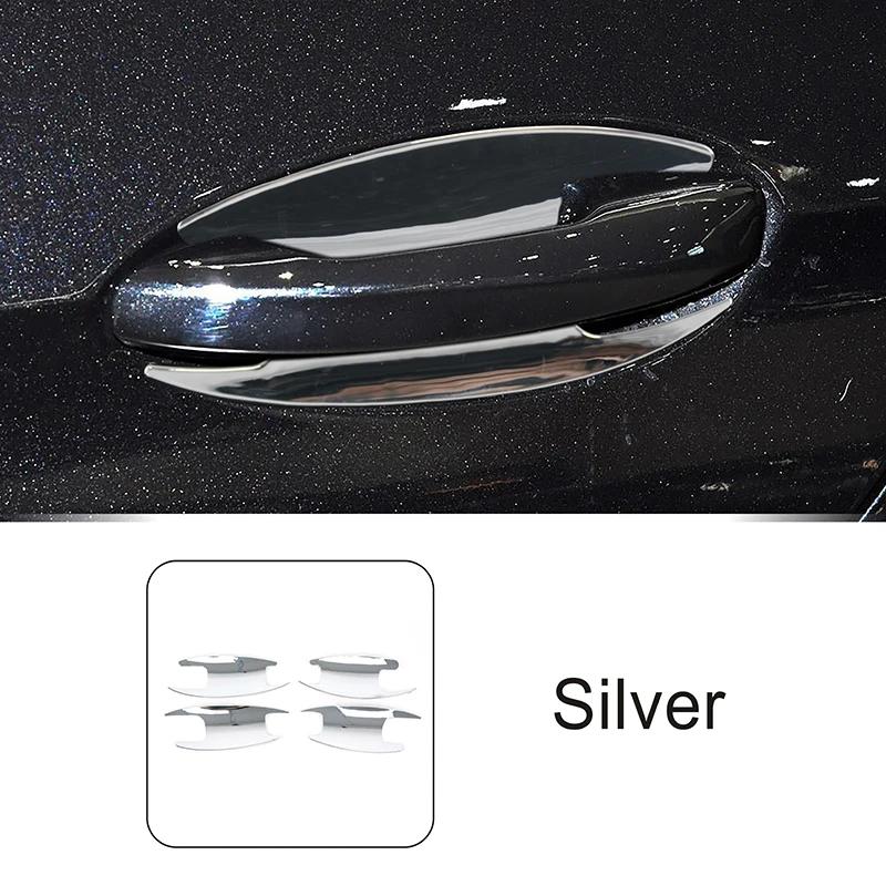 Car Door Handle Bowl Panel Cover Trim Carbon Fiber Pattern Decals For Mercedes Benz E Class W213 2016-2018 Exterior Accessories