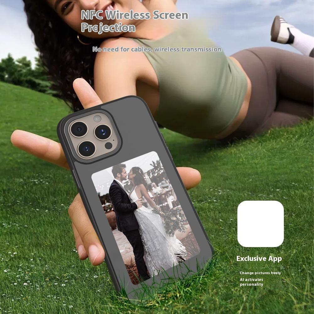 IPhone 16 Pro Max E-Ink dėklas 4 colių HD 4 spalvų NFC išmanusis ekranas telefono dangtelis