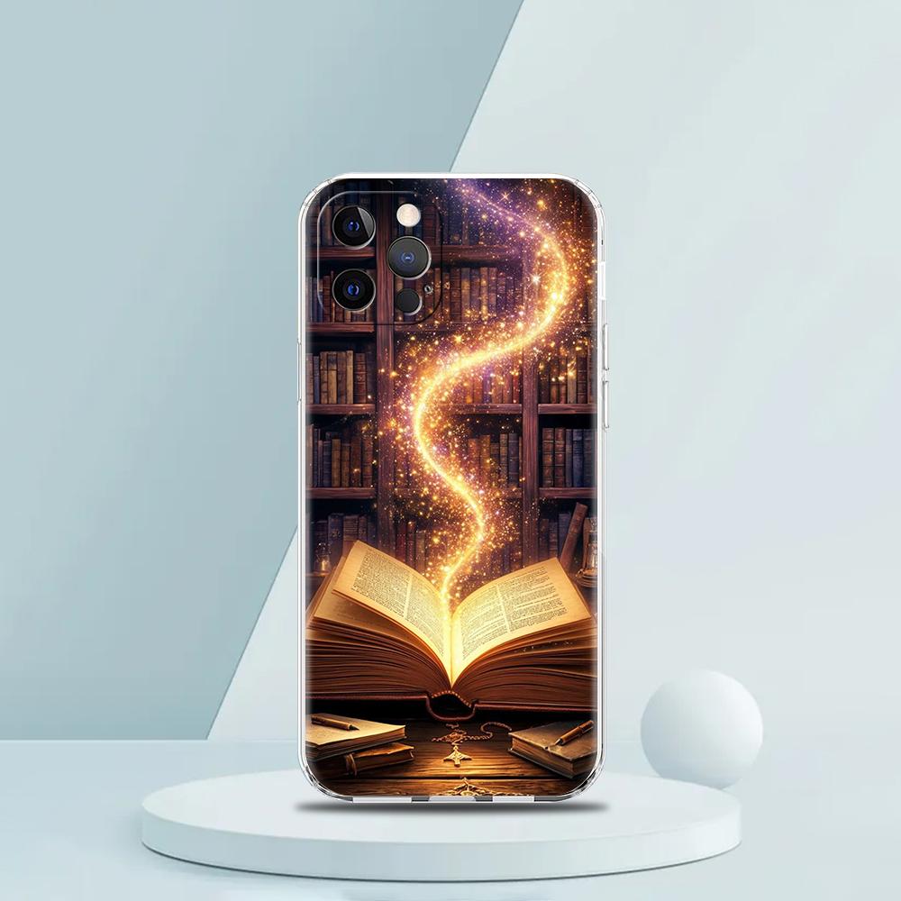 

Soft TPU Transparent Phone Case Cover for iPhone 16 15 14 13 12 11 Pro Max XR 8 7 Plus XR Shell Creative And Beautiful Book Bags iPhone 14 Pro