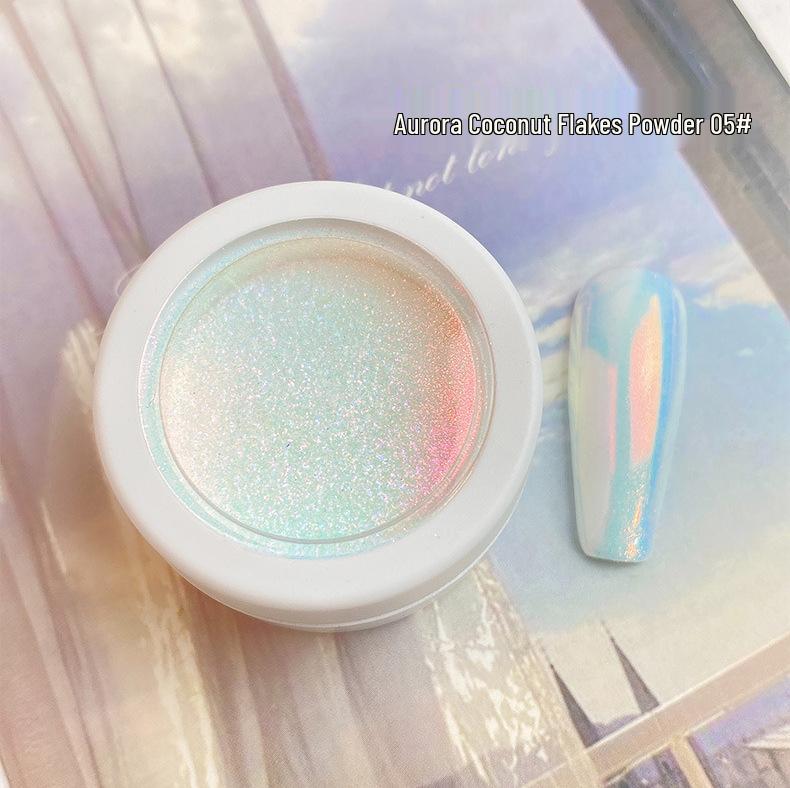 Aurora Iridescent Mermaid Nail Powder - 6 Color-Changing Shades, Internet-Famous Nail Decoration