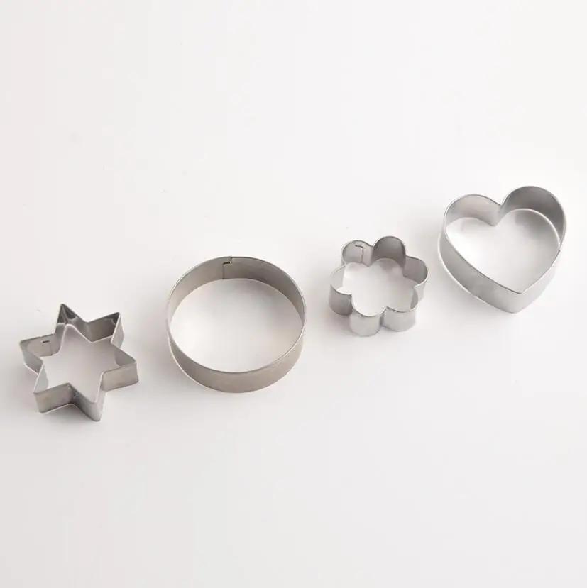 12Pcs/Set Stainless Steel Cookie Biscuit DIY Mold Star Heart Round Flower Shape Cutter Baking Mould Tools Fruit Cut Egg Mold