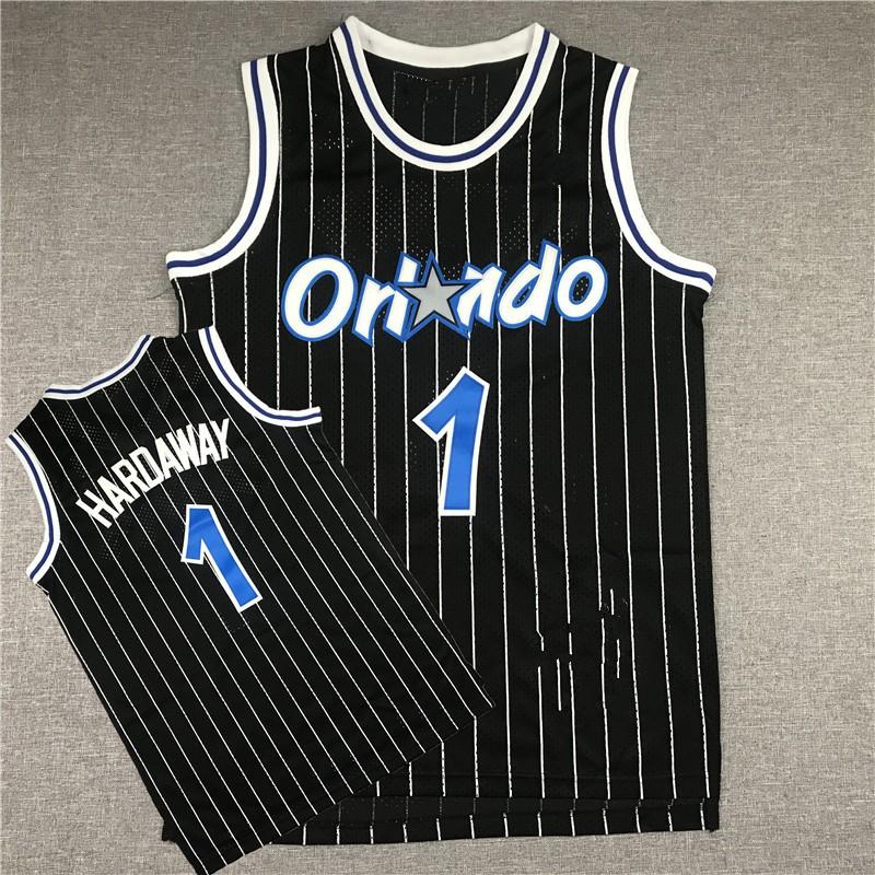 Mens Womens Retro NBA Orlando Magic Penny Hardaway 1 Blue Basketball Jersey Embroidered Mesh Sportswear