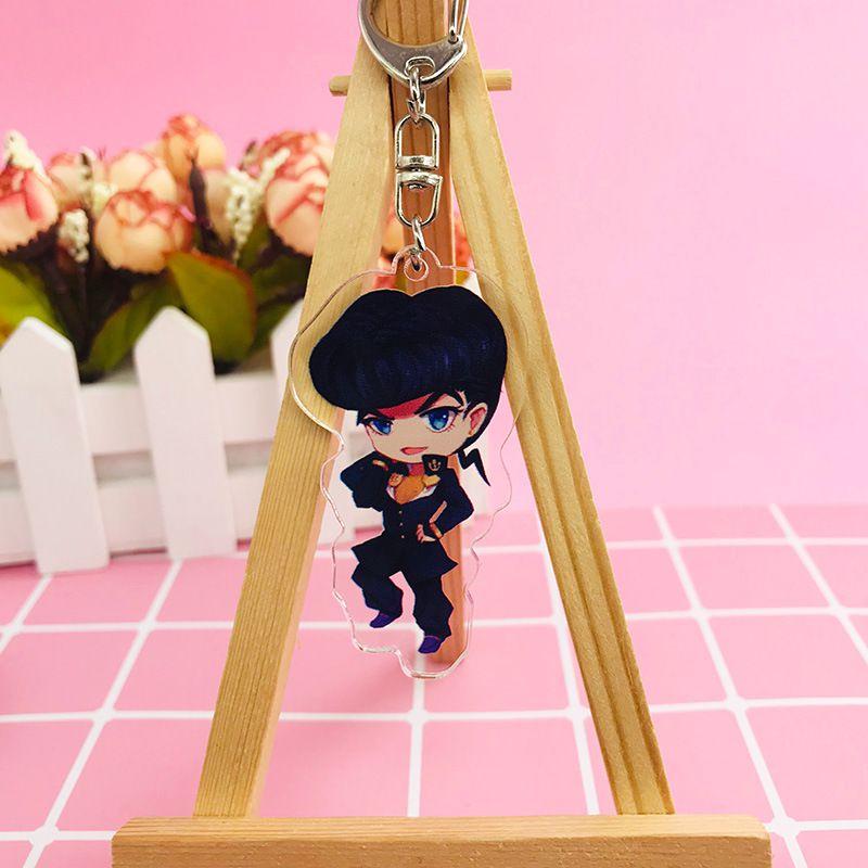 Jojos Adventure Bizarre Key Chain Anime Cartoon Keyring Pendant Acrylic Gifts