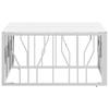  Coffee Table, Silver, 80x80x40 Cm, Stainless Steel and Glass