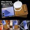 KEYSION Luxus PU Leder Magnetische Hülle für MagSafe für Samsung Galaxy Z Flip 7 5G 7 SE Ständer Kabelloses Laden Handyhülle