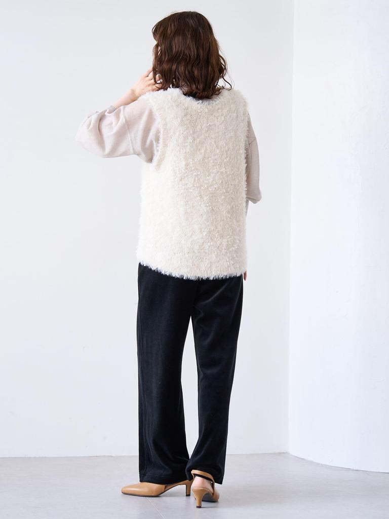 Cohen Ferret-Like Velvet Easy Wide Pants, 76406000002, 4570 Orange (45), Size L