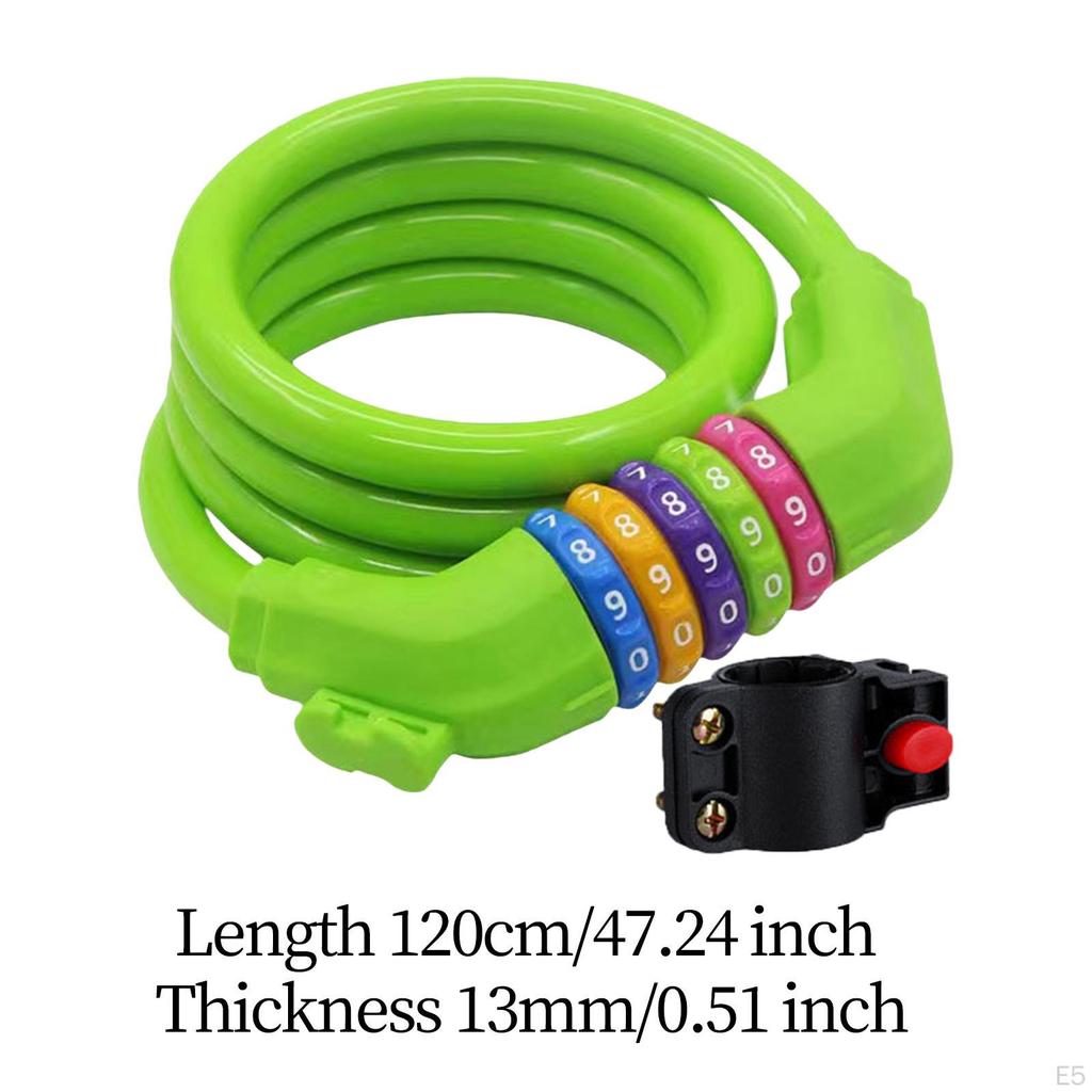 Bicycle Locks Anti-theft Chain 5 Digit Code Solid Utility Space-saving Padlock Bike Protection for