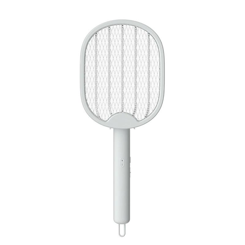 Raqueta eléctrica mata mosquitos recargable con luz UV plegable y multifuncional