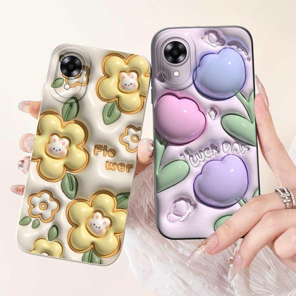 For OPPO A17k A17 2024 New Cute Cartoon Pattern Soft Silicone Case For Oppo A17 A 17 17k CPH2471 CPH2477 Protective Phone Cases