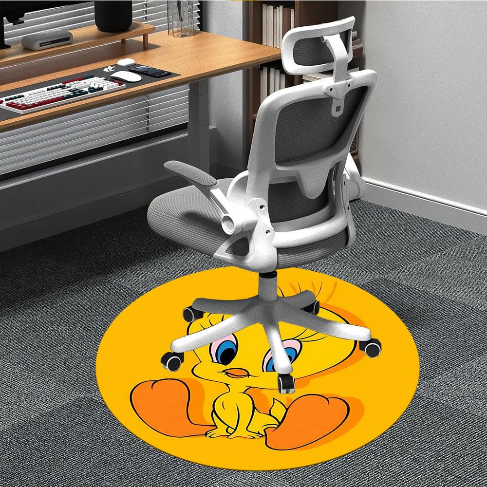 

1pc Looney Tunes Tweety Bird Office Round Area Rug, Under Office Chairs Bedroom Living Room Home Decor a1022343 80cm by 80cm